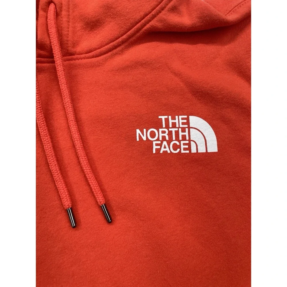 The North Face Mens Box Logo‎ Hoodie Sweatshirt Never Stop Exploring Orange Sz L